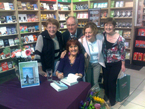 Mary with fans at a book signing for After the Rain